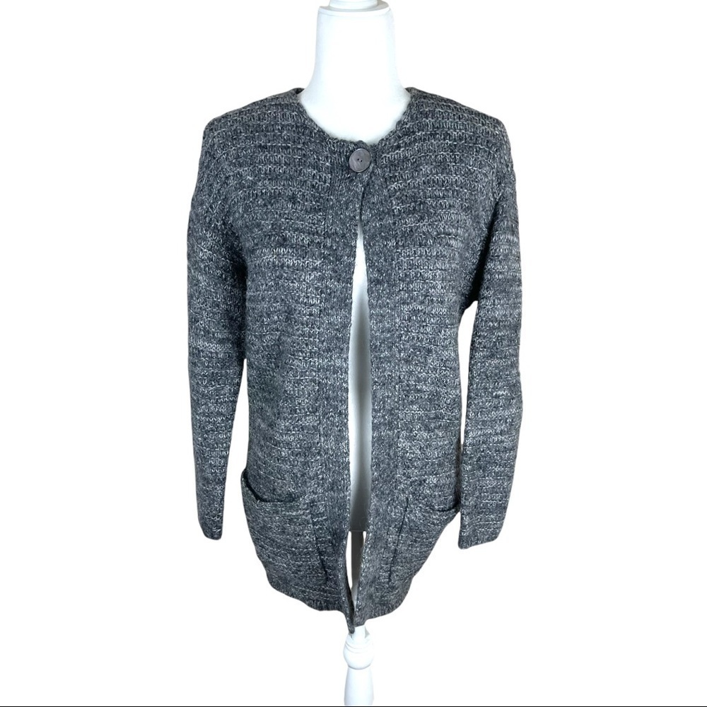 J. JILL WOOL MOHAIR CASHMERE BLEND CARDIGAN SWEATER